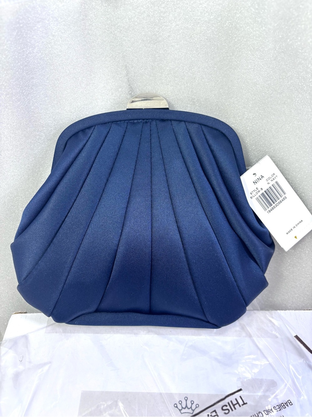 Nina Billow Art Deco Frame Clutch. New Navy.
